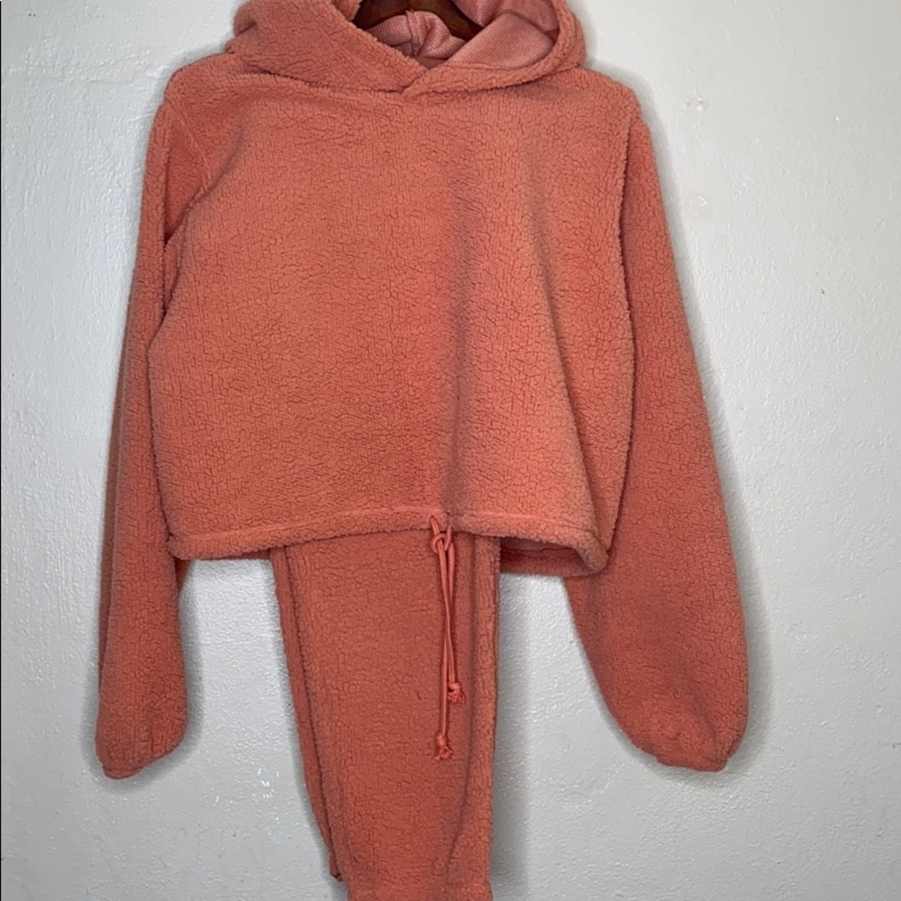 Sherpa Sweatshirt and High-Rise Sherpa Sweatpants
